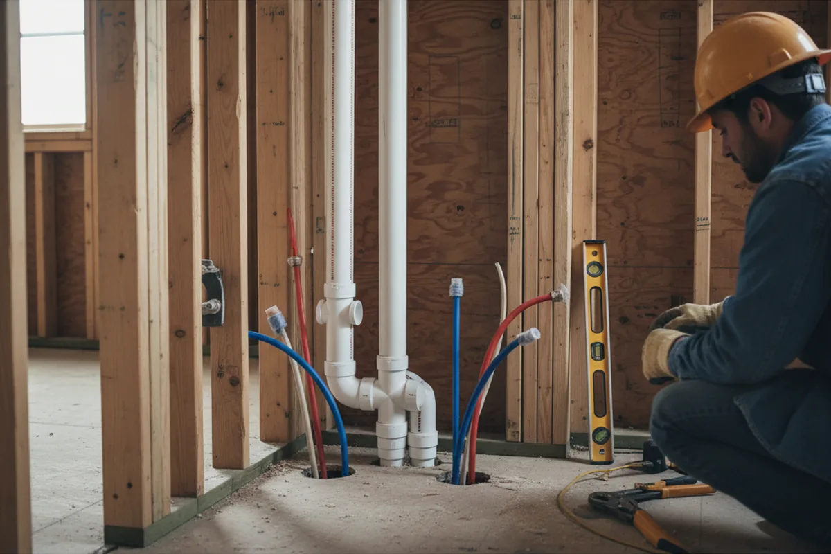 Drain and supply rough-in during Garbage Disposal Repair in Starford